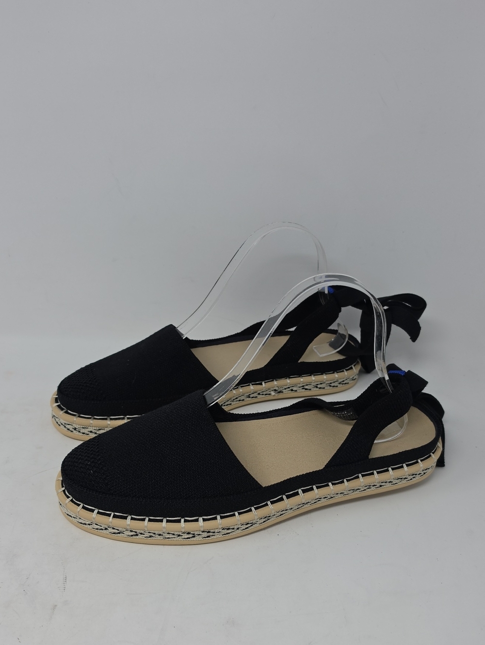 Rothy's The D'orsay  Black Espadrille Ankle Wrap Classic Women Size Size 8.5